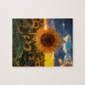 Bunte Sonnenblumen auf einem Gebiet Puzzle (Horizontal)