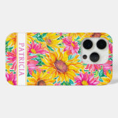 Bunte Sonnenblumen-Malerei monogrammiert Case-Mate iPhone Hülle (Rückseite (Horizontal))