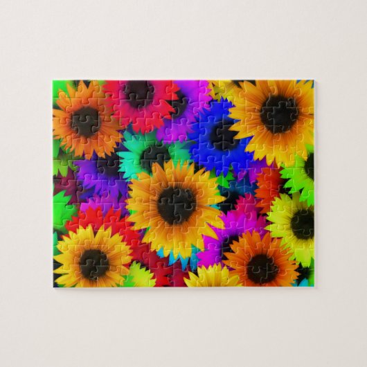 Bunte Sonnenblumen Puzzle (Horizontal)