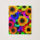 Bunte Sonnenblumen Puzzle (Vertikal)