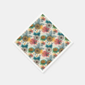 Bunte Sonnenblumen-Spritzkunst-Muster Serviette (Ecke)