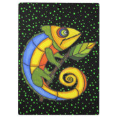 Bunte Spaß-Eidechsen-Niederlassungs-Punkte Klemmbrett (Rückseite)