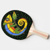 Bunte Spaß-Eidechsen-Niederlassungs-Punkte Tischtennis Schläger (Seitenansicht)