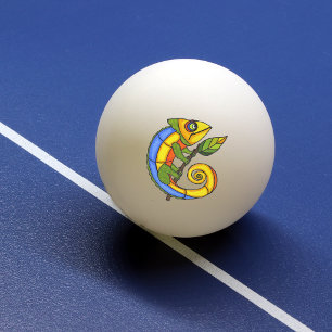 Bunte Spaß-Eidechsen-Niederlassungs-Punkte Tischtennisball