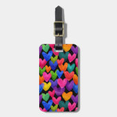 Bunte Spaß Handgezeichnete Herzen Gepäckanhänger (Vorderseite vertikal)