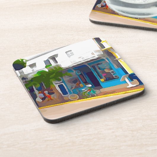 Bunte Speicher in Key West Getränkeuntersetzer (Linke Seite)