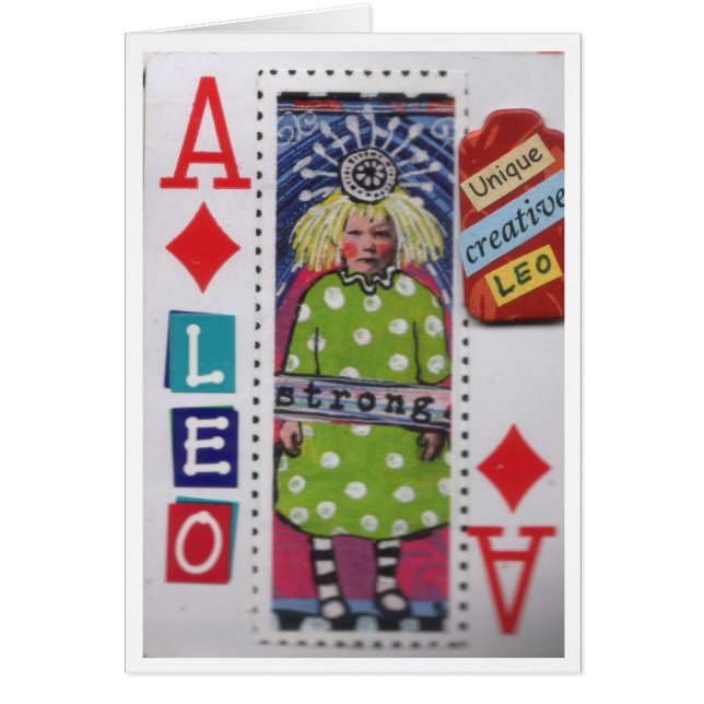 Bunte Spielkarte Löwen (Vorne)