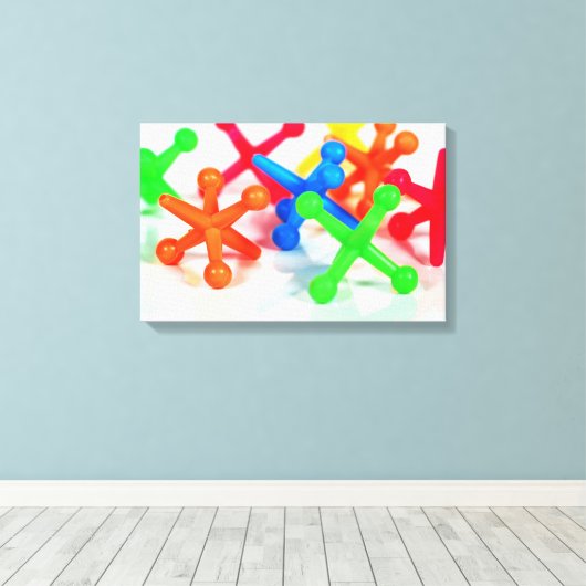 bunte Spielzeug-Jacke Leinwanddruck (Insitu (Holzboden))