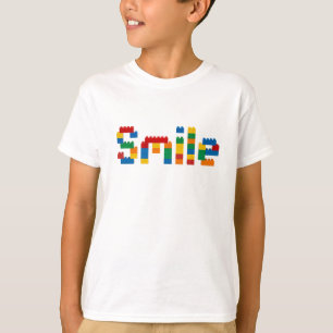Bunte Spielzeugsteine Smile-Typografie-Kinder-T-Sh T-Shirt