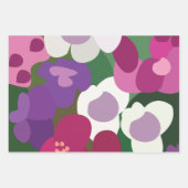 Bunte Spinnwort-Blumen Floral Geschenkpapier Set (Vorderseite 3)