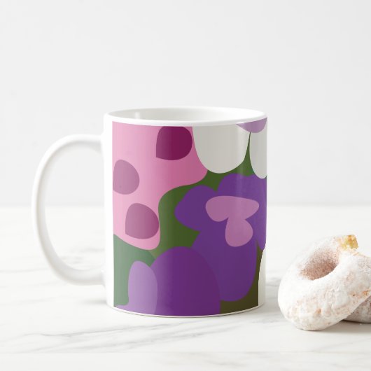 Bunte Spinnwort-Blumen Floral Kaffeetasse (Mit Donut)