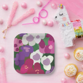 Bunte Spinnwort-Blumen Florale Party Pappteller (Party)