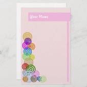 Bunte Spiralen Briefpapier (Vorne/Hinten)