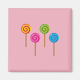 Bunte Spirallutscher in verschiedenen Farben Magnet