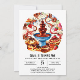 Bunte Springbrunnen Schokolade zum Geburtstag Einladung