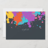 Bunte Spritzen-Foto Holi Festival-Einladung Einladung (Rückseite)