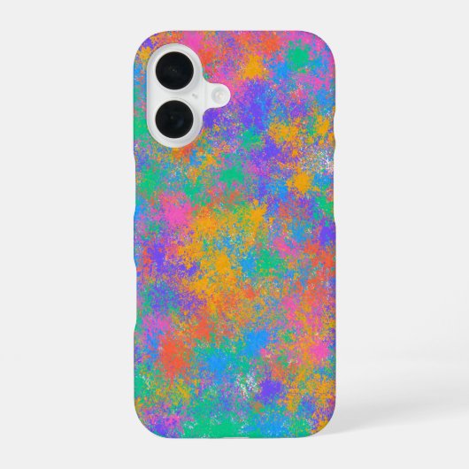 Bunte Spritzkunst iPhone 16 Hülle (Rückseite)