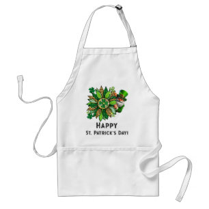 Bunte St. Patrick's mit Peeking Leprechaun Schürze