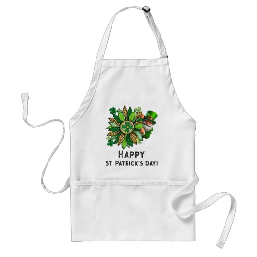 Bunte St. Patrick's mit Peeking Leprechaun Schürze (Vorne)