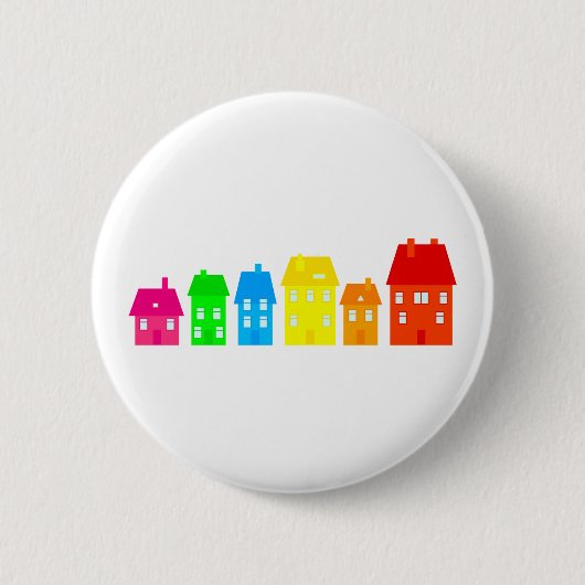 Bunte Stadt Button (Vorderseite)
