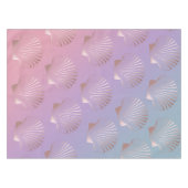 Bunte Steigung des Girly Rosengoldseashell-Musters Tischdecke (Vorderseite (Horizontal))