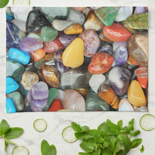 Bunte Steine, Kiesel, Felsen Handtuch (Gefaltet)