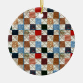 Bunte Steppdecke quadriert Muster Keramik Ornament (Vorne)