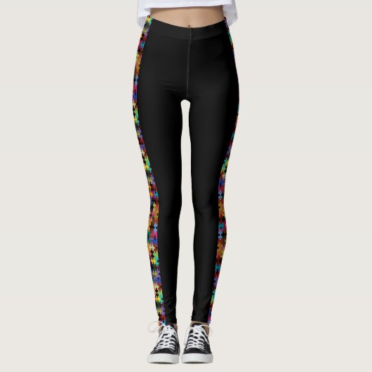 Bunte Steppdecken-Muster-Leggings Leggings (Vorderseite)