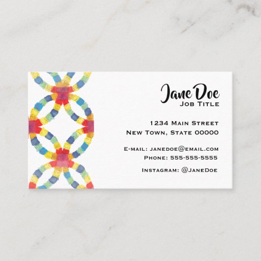 Bunte Steppdecken-Visitenkarte Visitenkarte (Vorderseite)