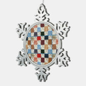 Bunte Steppdeckenmusterverzierung Schneeflocken Zinn-Ornament (Rechts)