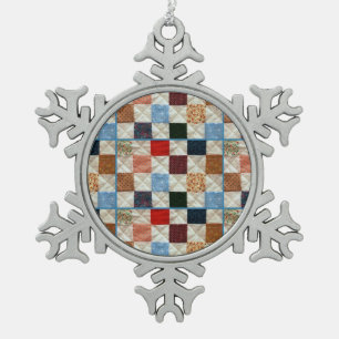 Bunte Steppdeckenmusterverzierung Schneeflocken Zinn-Ornament