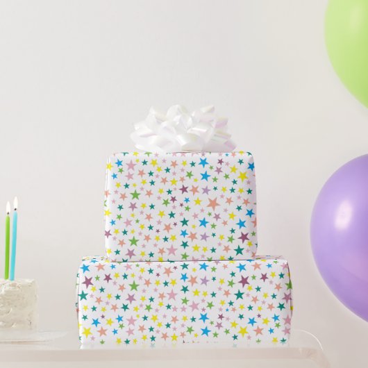 Bunte Sterne Kindergeburtstag Geschenkpapier (Partygeschenke)