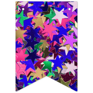 Bunte Sterne Wimpelkette
