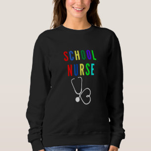 Bunte Stethoskop-Schulkrankenschwester Zurück zur  Sweatshirt