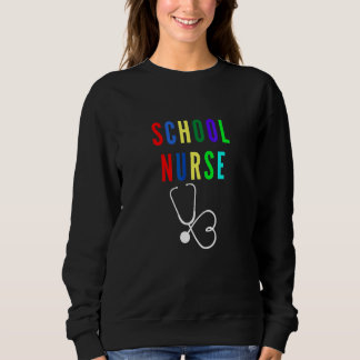 Bunte Stethoskop-Schulkrankenschwester Zurück zur  Sweatshirt
