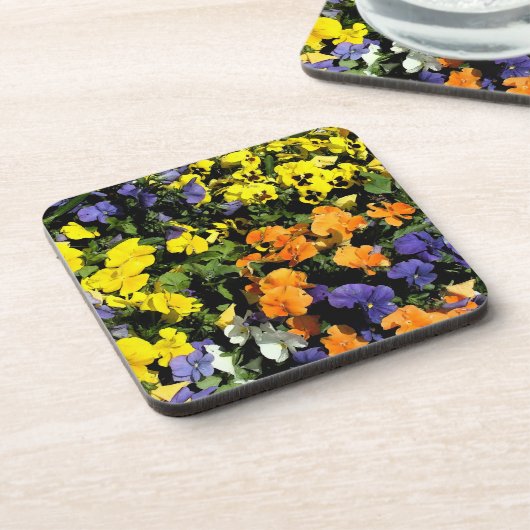 bunte Stiefmütterchen Untersetzer (Linke Seite)