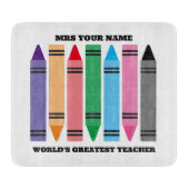 Bunte Stifte für Schullehrer Schneidebrett (Vorderseite)