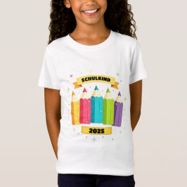 Bunte Stifte mit Sternchen - Schulkind 2025 T-Shirt