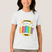 Bunte Stifte mit Sternchen - Schulkind 2026 Tri-Blend Shirt (Vorderseite)