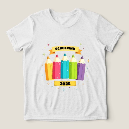 Bunte Stifte mit Sternchen - Schulkind 2026 Tri-Blend Shirt (Design Vorderseite)