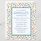 Bunte Stifte Thema Geburtstagsfeier Einladungen (Vorne/Hinten)