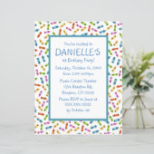 Bunte Stifte Thema Geburtstagsfeier Einladungen (Stehend Vorderseite)