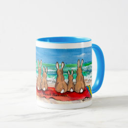 Bunte "Strand-Häschen-" Kaninchen an der Tasse