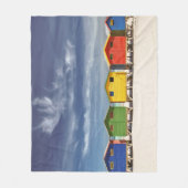 Bunte Strand-Häuser | Muizenberg, Südafrika Fleecedecke (Vorderseite)