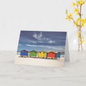 Bunte Strand-Häuser | Muizenberg, Südafrika Karte (Gelbe Blume)