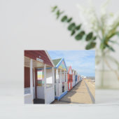 Bunte Strand-Hütten Postkarte (Stehend Vorderseite)