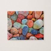 Bunte Strand-Kiesel machen Stein-Felsen-Muster Puzzle (Horizontal)