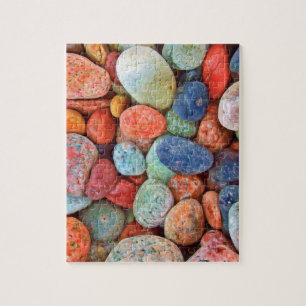 Bunte Strand-Kiesel machen Stein-Felsen-Muster Puzzle