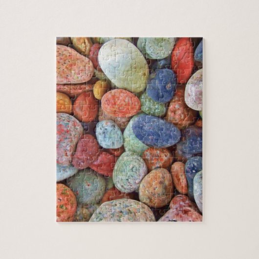 Bunte Strand-Kiesel machen Stein-Felsen-Muster Puzzle (Vertikal)