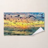 Bunte Strand-Sonnenuntergang-Malerei Badhandtuch Set (Handtuch)